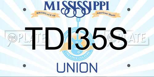 TDI35S Mississippi License Plate