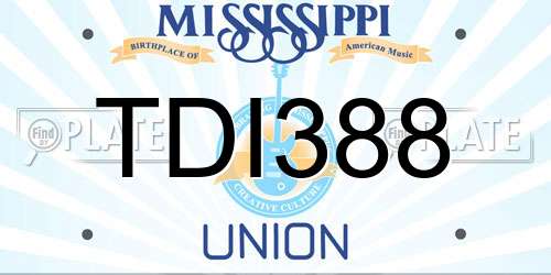 TDI388 Mississippi License Plate