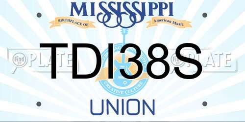 TDI38S Mississippi License Plate