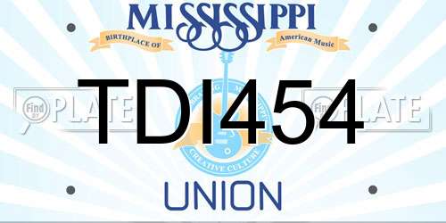 TDI454 Mississippi License Plate