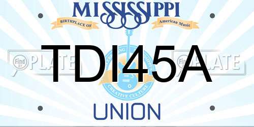 TDI45A Mississippi License Plate