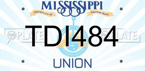 TDI484 Mississippi License Plate