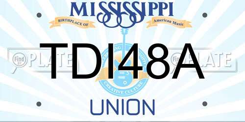TDI48A Mississippi License Plate