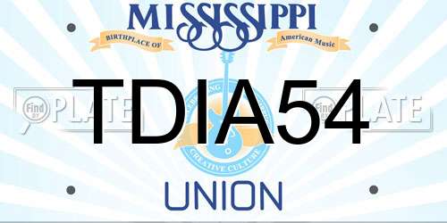 TDIA54 Mississippi License Plate
