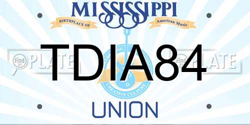 TDIA84 Mississippi License Plate