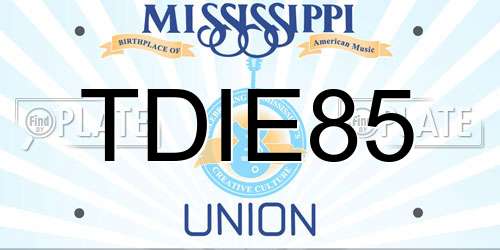 TDIE85 Mississippi License Plate