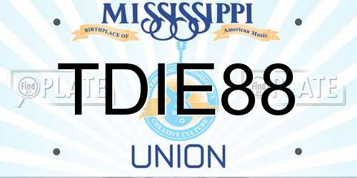 TDIE88 Mississippi License Plate