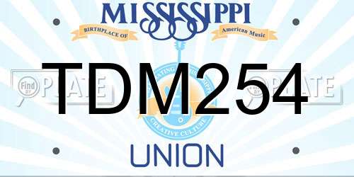 TDM254 Mississippi License Plate