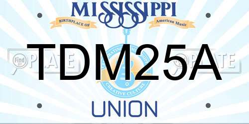 TDM25A Mississippi License Plate