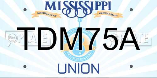 TDM75A Mississippi License Plate