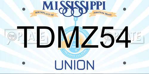 TDMZ54 Mississippi License Plate