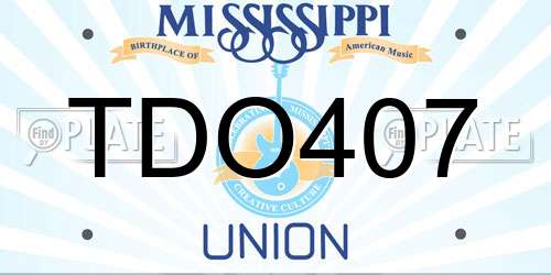 TDO407 Mississippi License Plate
