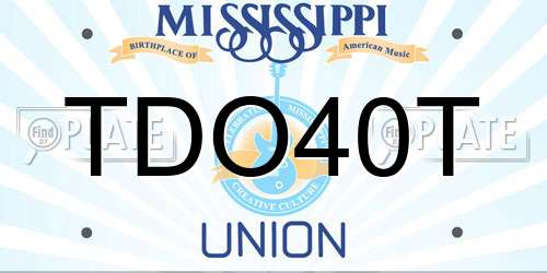 TDO40T Mississippi License Plate