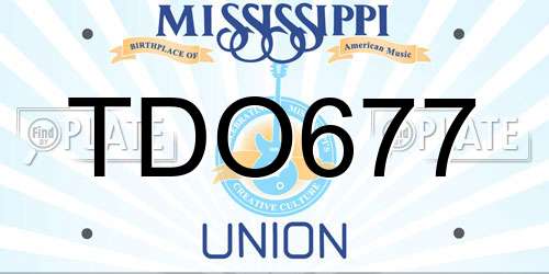 TDO677 Mississippi License Plate
