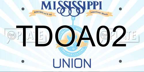 TDOA02 Mississippi License Plate