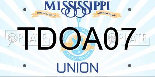 TDOA07 Mississippi License Plate
