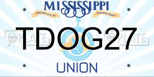 TDOG27 Mississippi License Plate