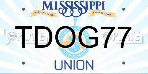 TDOG77 Mississippi License Plate