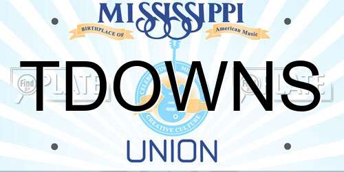 TDOWNS Mississippi License Plate
