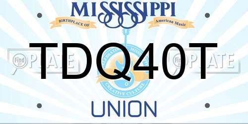 TDQ40T Mississippi License Plate