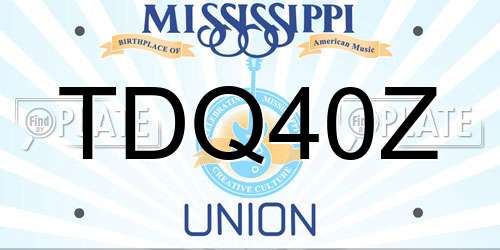TDQ40Z Mississippi License Plate