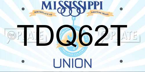 TDQ62T Mississippi License Plate