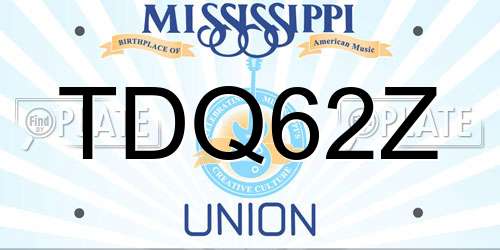 TDQ62Z Mississippi License Plate