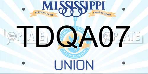 TDQA07 Mississippi License Plate