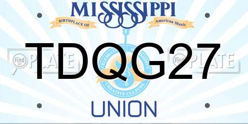 TDQG27 Mississippi License Plate