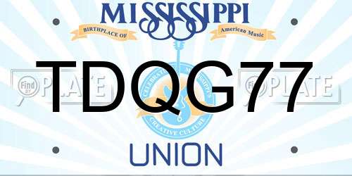 TDQG77 Mississippi License Plate