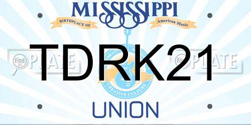 TDRK21 Mississippi License Plate
