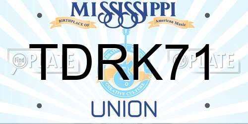 TDRK71 Mississippi License Plate