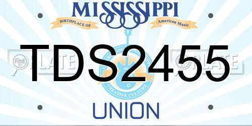 TDS2455 Mississippi License Plate