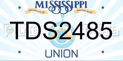 TDS2485 Mississippi License Plate