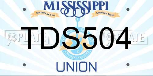 TDS504 Mississippi License Plate