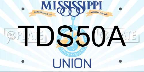 TDS50A Mississippi License Plate