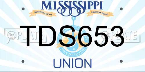 TDS653 Mississippi License Plate