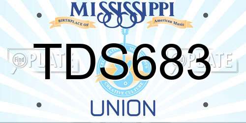 TDS683 Mississippi License Plate