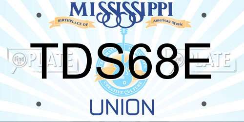 TDS68E Mississippi License Plate