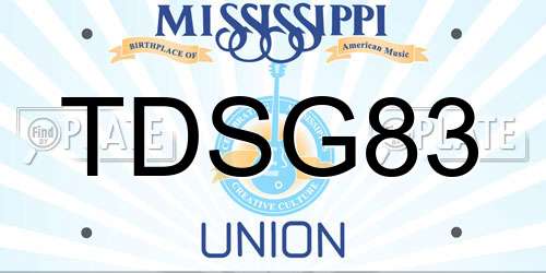 TDSG83 Mississippi License Plate