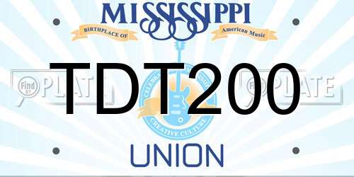 TDT200 Mississippi License Plate