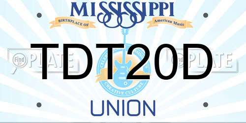 TDT20D Mississippi License Plate