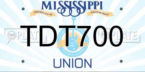 TDT700 Mississippi License Plate