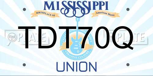 TDT70Q Mississippi License Plate