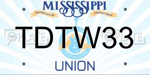 TDTW33 Mississippi License Plate