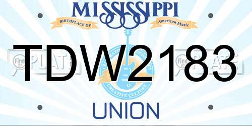 TDW2183 Mississippi License Plate