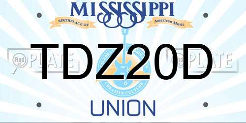 TDZ20D Mississippi License Plate