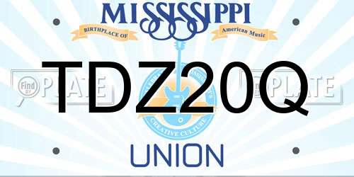 TDZ20Q Mississippi License Plate