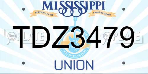 TDZ3479 Mississippi License Plate