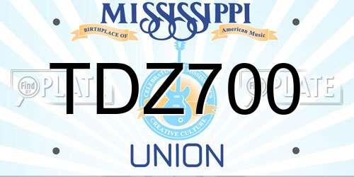 TDZ700 Mississippi License Plate